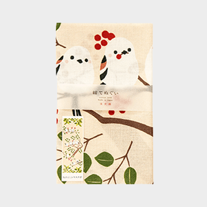 Tenugui (Japanese Hand Towels) Long-tailed tit