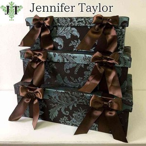Jennifer Taylor ジェニファーテイラー☆ボックス 3個セット・カルトナージュ・リボン Carlisle カーライル