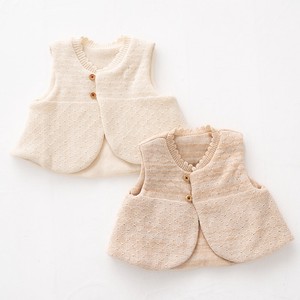 婴儿上衣 毛衣背心 棉 有机 日本制造