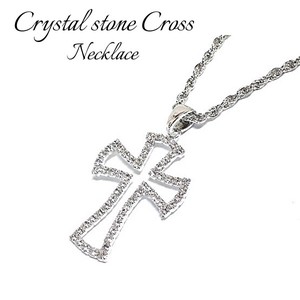 ラインストーンクロスネックレス・十字架