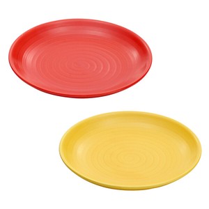 Mino ware Main Plate Red single item Yellow 2-types