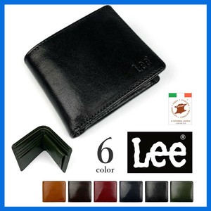 【全6色】 Lee リー 高級イタリアンレザー 二つ折り 財布コンパクト ウォレット 牛革 本革（0520233a）