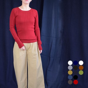 Sweater/Knitwear Random Rib Crew Neck Knitted Tops Cotton Ladies' Popular Seller