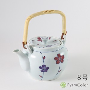 Japanese Teapot Earthenware Cherry Blossom Cherry Blossoms 8-go Made in Japan