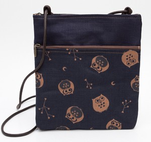 Small Crossbody Bag Owl Japanese Pattern Pochette Made in Japan