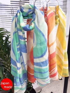 Stole Stripe Printed Cotton Stole Made in Japan