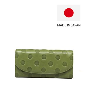 Long Wallet Large Capacity Genuine Leather Ladies' Polka Dot Made in Japan