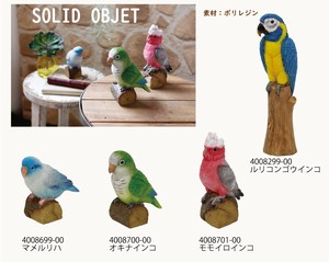 ソリッドオブジェ　インコ　各種　4種あり　☆可愛い小鳥のオブジェ♪