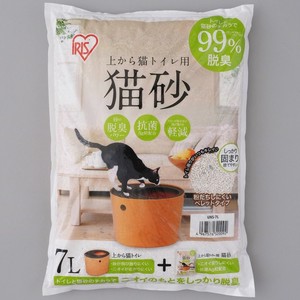 【アイリスオーヤマ　ペット用品・ペットフード　猫砂】　上から猫トイレ用猫砂　7L