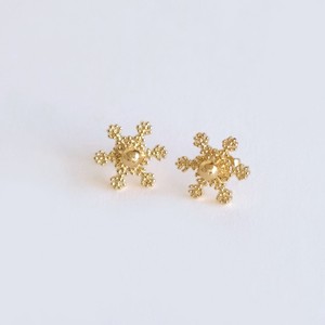 Pierced Earrings Silver Post Snowflake