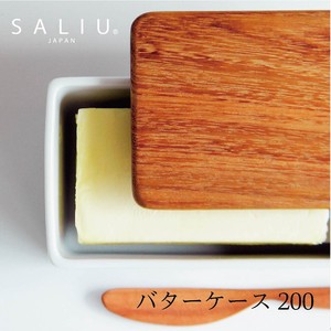 【SALIU】バターケース200 NA  バターボックス/木葢/木製/チーク材/陶器/白磁/日本製/lolo/ロロ