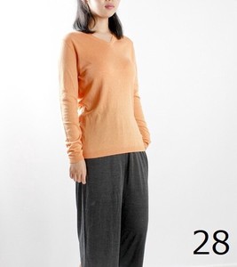 Sweater/Knitwear Silk V-Neck Tops