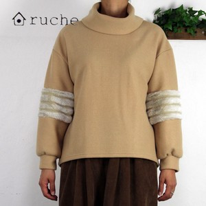 Sweater/Knitwear Brushing Fabric Border Fur Natural