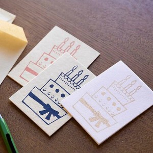 【フェアトレード】手漉き紙のミニリーティングカード(3枚セット)