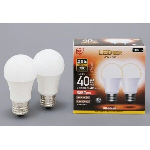 【アイリスオーヤマ　照明　LED電球】　LED電球 E26 2P 広配光タイプ 電球色 40形相当（485lm）