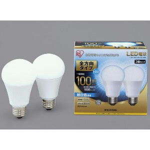 【アイリスオーヤマ　照明　LED電球】　LED電球 E26 2P 全方向タイプ 昼白色 100形相当（1600lm）
