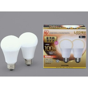 【アイリスオーヤマ　照明　LED電球】　LED電球 E26 2P 全方向タイプ 電球色 100形相当（1520lm）