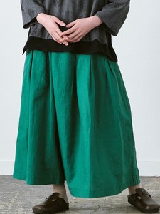 綿麻オックスフレアスカート 4色展開 M L LL 3L 《定番商品》《大きいサイズ》