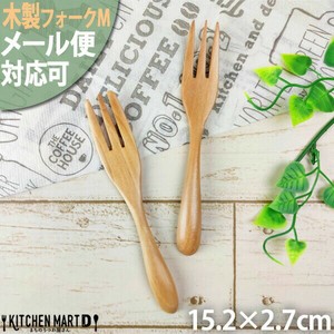 Fork Wooden Natural for Kids 15cm