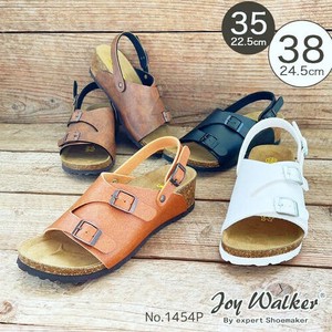 【joy walker】 - 重ね ベルト ウエッジ サンダル -　4色　#1454P
