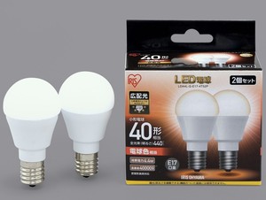 【アイリスオーヤマ　照明　LED電球】　LED電球　E17　広配光タイプ　2個セット　40形　昼白色・電球色相当