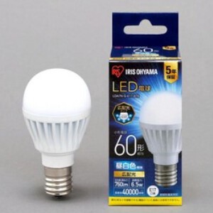 【アイリスオーヤマ　LED電球】　LED電球 E17 広配光 昼白色 60形（760lm）