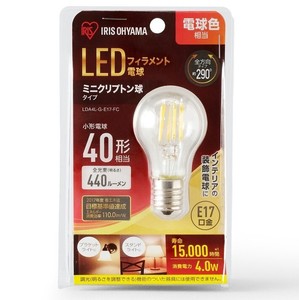 【アイリスオーヤマ　照明　LED電球】　ミニクリプトン球 E17 40W相当 電球色