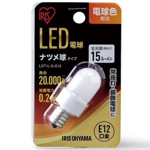 【アイリスオーヤマ　照明　LED電球】　LED電球　ナツメ球　小形　電球色　(15lm)