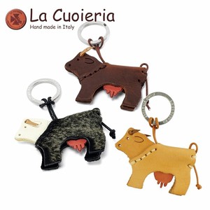 【イタリア製】 【牛革】ラ クオイエリア La Cuoieria レザーキーホルダー　ウシ/牛
