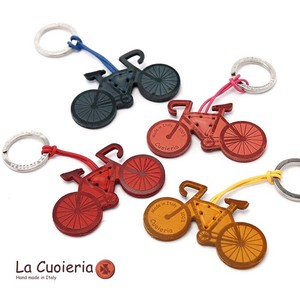 【イタリア製】 【牛革】ラ クオイエリア La Cuoieria レザーキーホルダー　BICYCLE/自転車