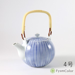 波佐見焼　刷毛千筋　4号土瓶　高級つる＆茶こし付き　手描き　日本製