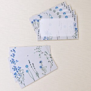 ブルーの花たちのメッセージカード
