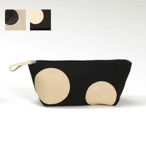 Pouch Genuine Leather Polka Dot Made in Japan