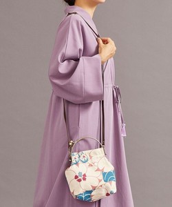Japanese Modern Flower Pattern Gamaguchi Shoulder Bag