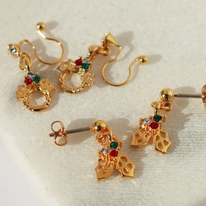 Clip-On Earrings Earrings Wreath Christmas Jewelry Made in Japan