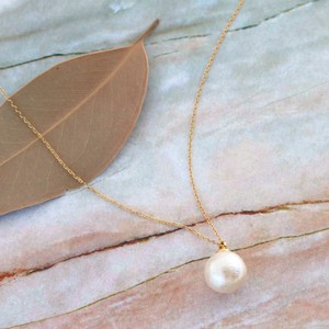 Pearls/Moon Stone Gold Chain Pearl Necklace Pendant Jewelry Formal Cotton M Made in Japan