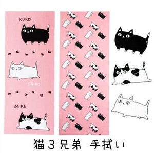 ■手拭い 猫3兄弟　2種【日本製】