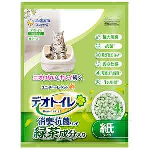 [ユニ・チャーム] デオトイレ 飛び散らない緑茶成分入り消臭サンド 4L