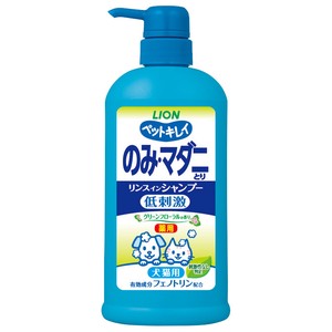 [ライオン] ペットキレイ のみとりリンスインシャンプー愛犬愛猫用 グリーンフローラルの香り ポンプ 550ml