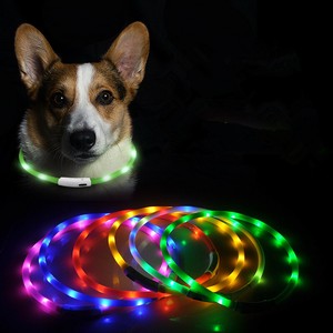 犬 首輪 光る 犬用 猫用 LEDライト USB充電式 光る首輪 カラーJ2CHQA239