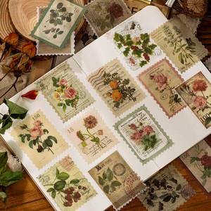 シール 植物の切手 レトロポスターシリーズ