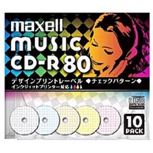 マクセル 音楽用CD-R 80分デザインプリントワイド印刷 10枚 5mmケース入 CDRA80PMIX.S1P10S
