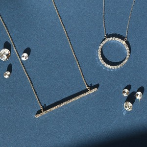 Rhinestone Necklace/Pendant Necklace Long Jewelry Rhinestone Made in Japan