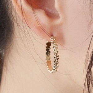 Pierced Earrings Rhinestone Flower Jewelry Made in Japan