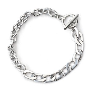 Silver Bracelet Plain Chain Jewelry Bangle Made in Japan
