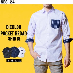 Button Shirt Spring/Summer Pocket Long Polka Dot