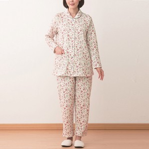 Pajama Set Pudding Floral Pattern Brushed Lining
