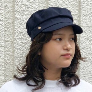 Newsboy Cap Twill Plain Color Spring/Summer Cotton Ladies' Buttoned