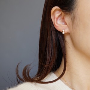 Silver925  淡水パールmixダブルノンホールピアスGD (イヤリング)  (pearl  earrings)