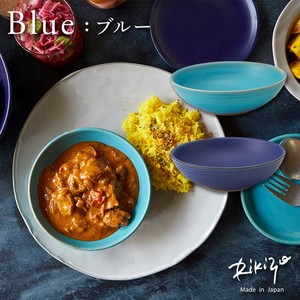 日本製 笠間焼 Rikizo ブルー ボウルS お皿 おしゃれ 食器 陶器 北欧 ギフト 手作り